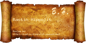 Bastin Hippolit névjegykártya